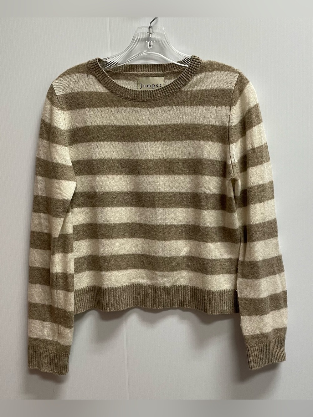 JUMPER 1234 STRIPE CREW NECK 100% CASHMERE SWEATER SZ SMALL